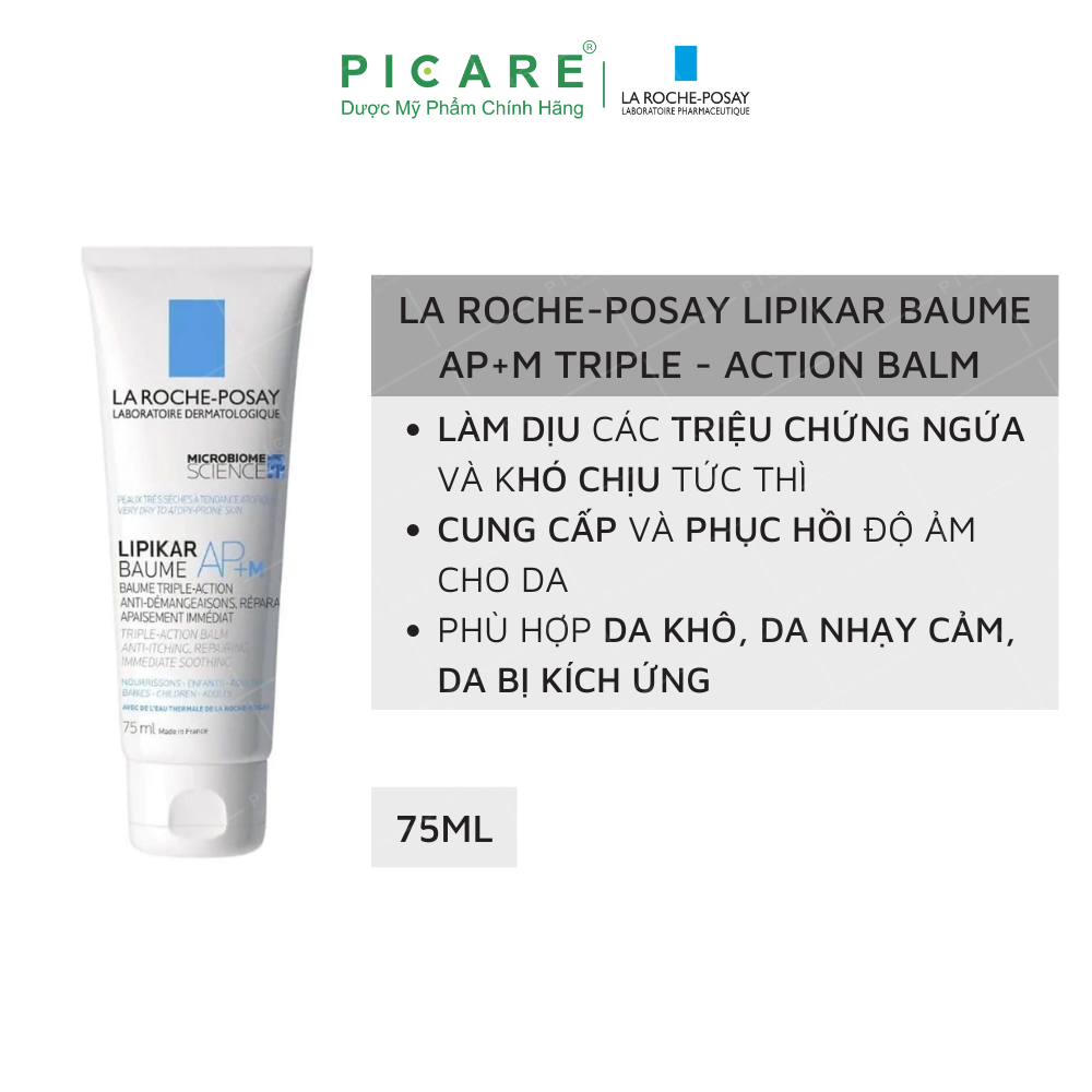 Kem Dưỡng Giảm Ngứa, Làm Dịu Da Khô Mẩn Đỏ Và Viêm La Roche-Posay Lipikar Baume AP+ (75ml)