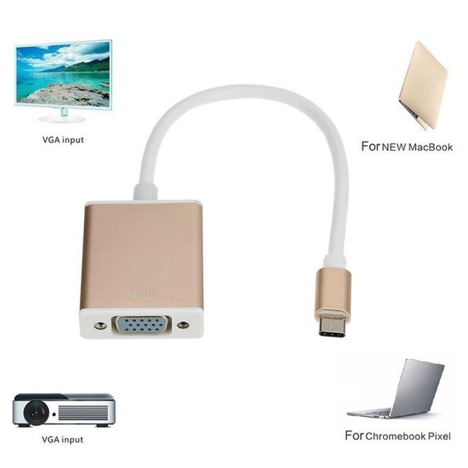 Cáp chuyển tín hiệu Usb Type-c ra VGA, Type-C to VGA - FullHD - Hồ Phạm