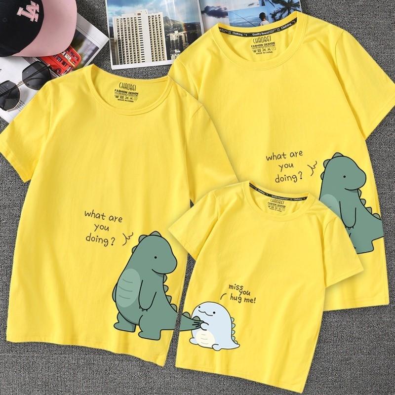 Combo áo thun gia đình khủng long , đủ màu , đủ size từ 8kg đến 100kg .