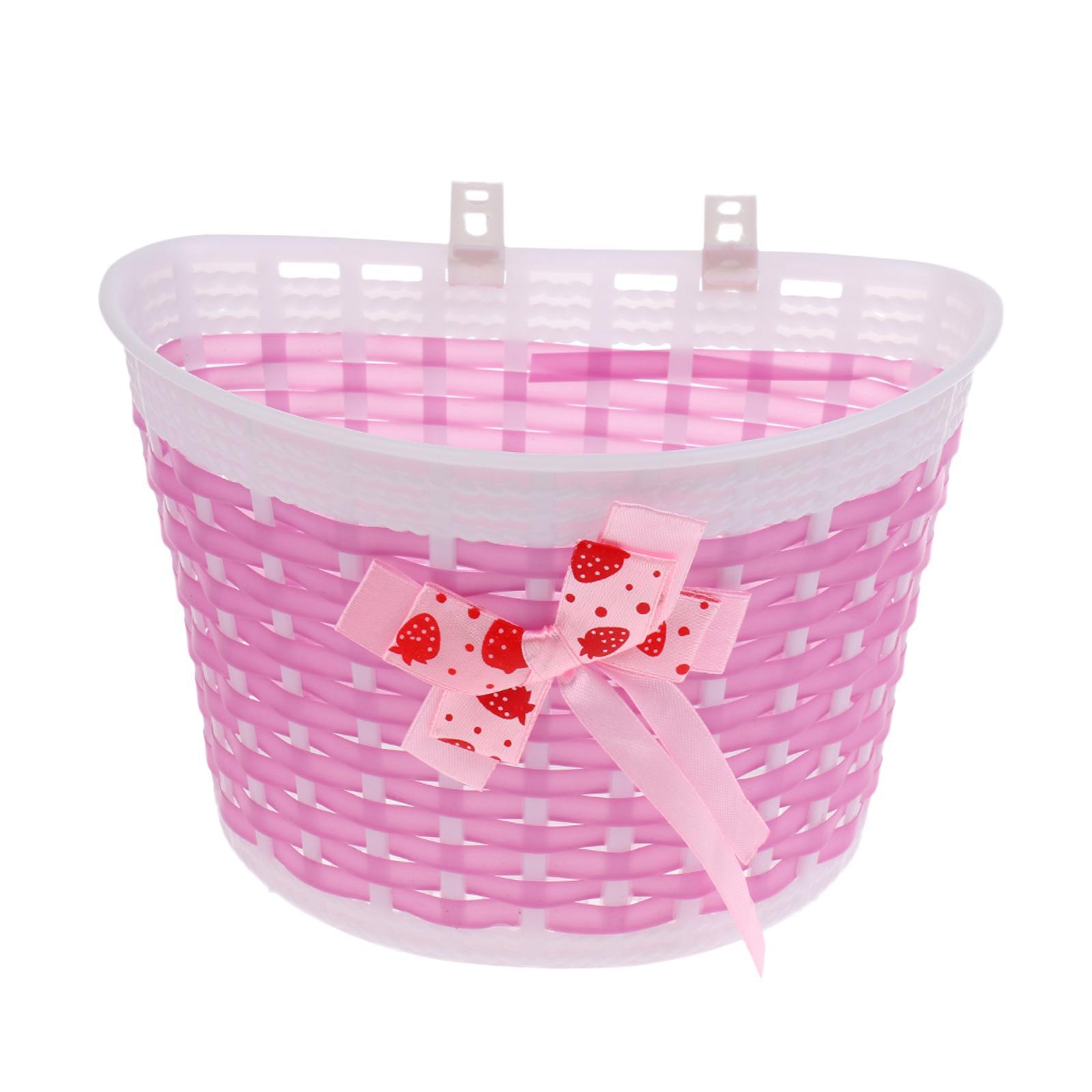 2 Pieces Bike Basket Front Bike Basket Girls Children Cycle Bike Handlebar Basket