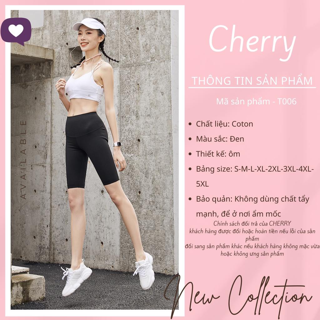 Quần legging lửng lưng cao dày dặn CHERRY vải thun thái cao cấp dáng ôm mặc nhà đi chơi tập gym T006