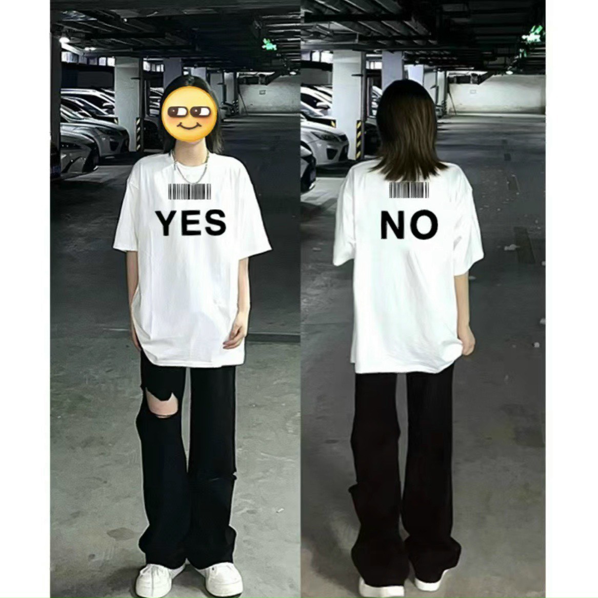 Áo phông y.e.s. n.o Chất cotton, Áo thun Unisex Yes No Ulzzang tay lỡ form rộng, Áo Phông Nữ Tay Lỡ Unisex Giấu Quần In Chữ YES NO đơn giản, Áo thun Stee YES NO CVC