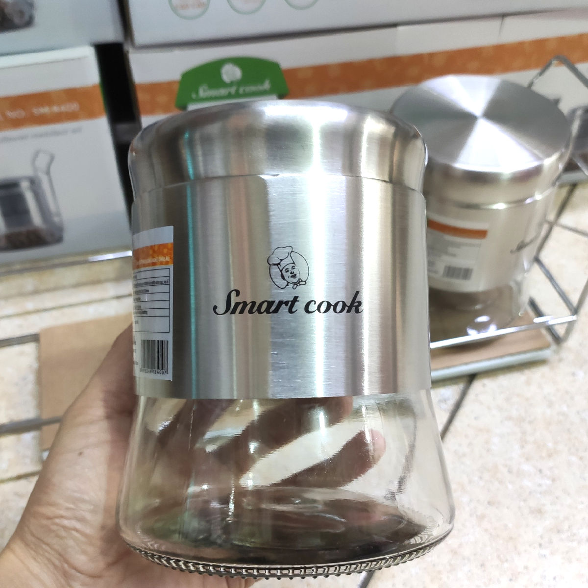 Bộ hộp đựng gia vị thủy tinh 4 món Smartcook SM-8400