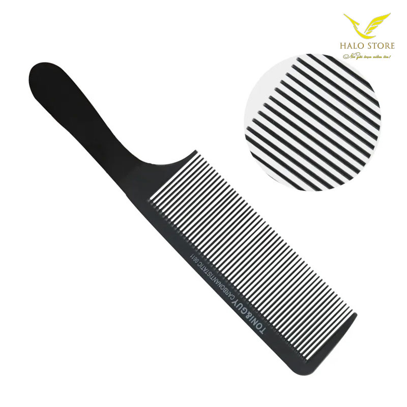 Lược Cắt Tóc Nam Bản To Carbon Toni&Guy 0611 Kích Thước 22x4,5 Cm Lược Mỏng - Màu Đen