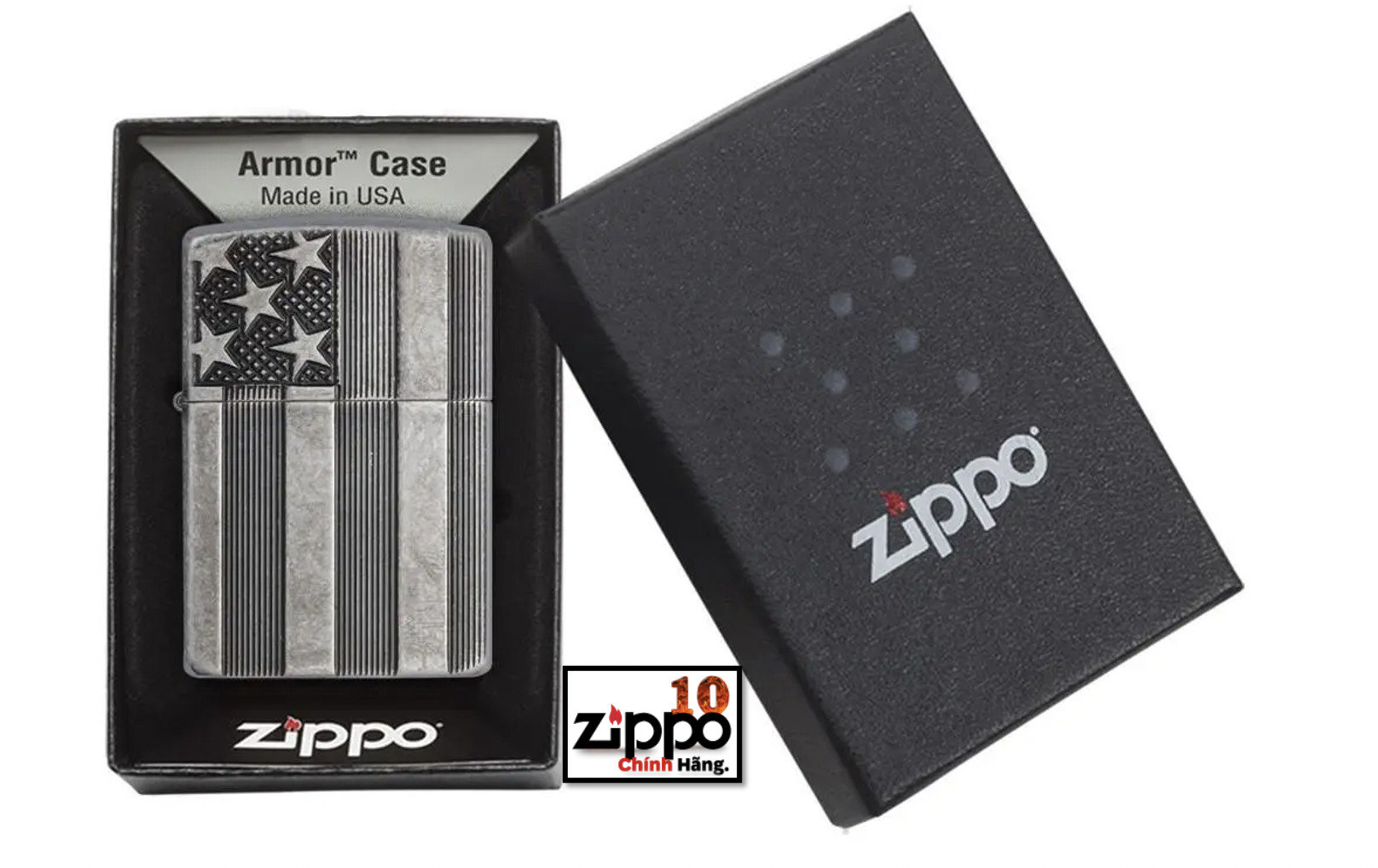 Bật lửa ZIPPO 28974 Flag Armor - Chính hãng 100%