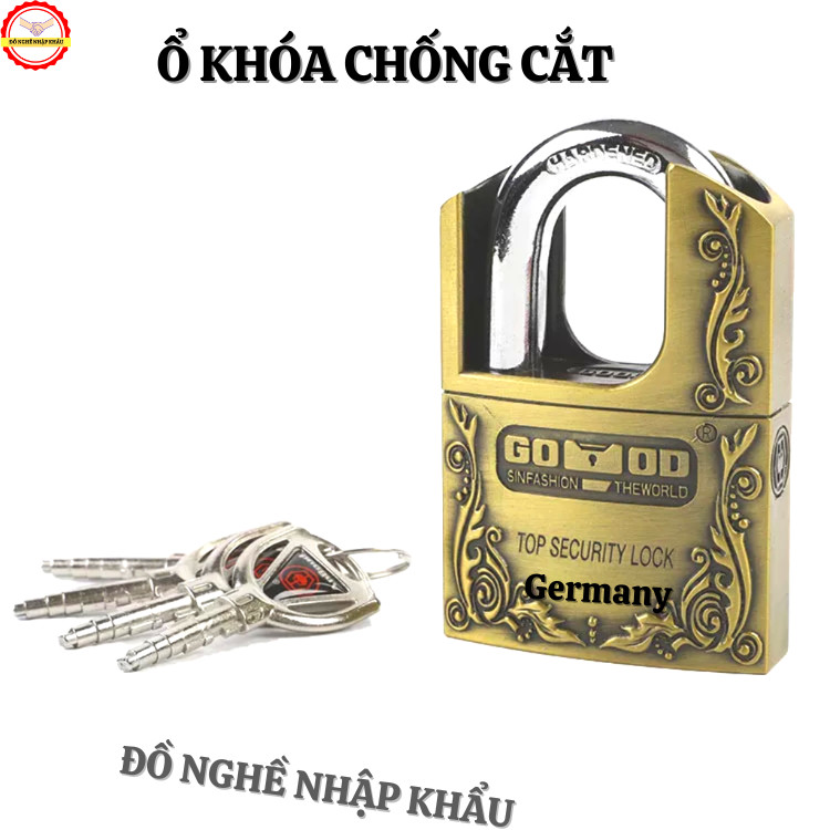 Ổ khóa chống trộm hàng cao cấp Liên Bang Đức-Chất Liệu Hợp Kim Gang Nguyên Khối