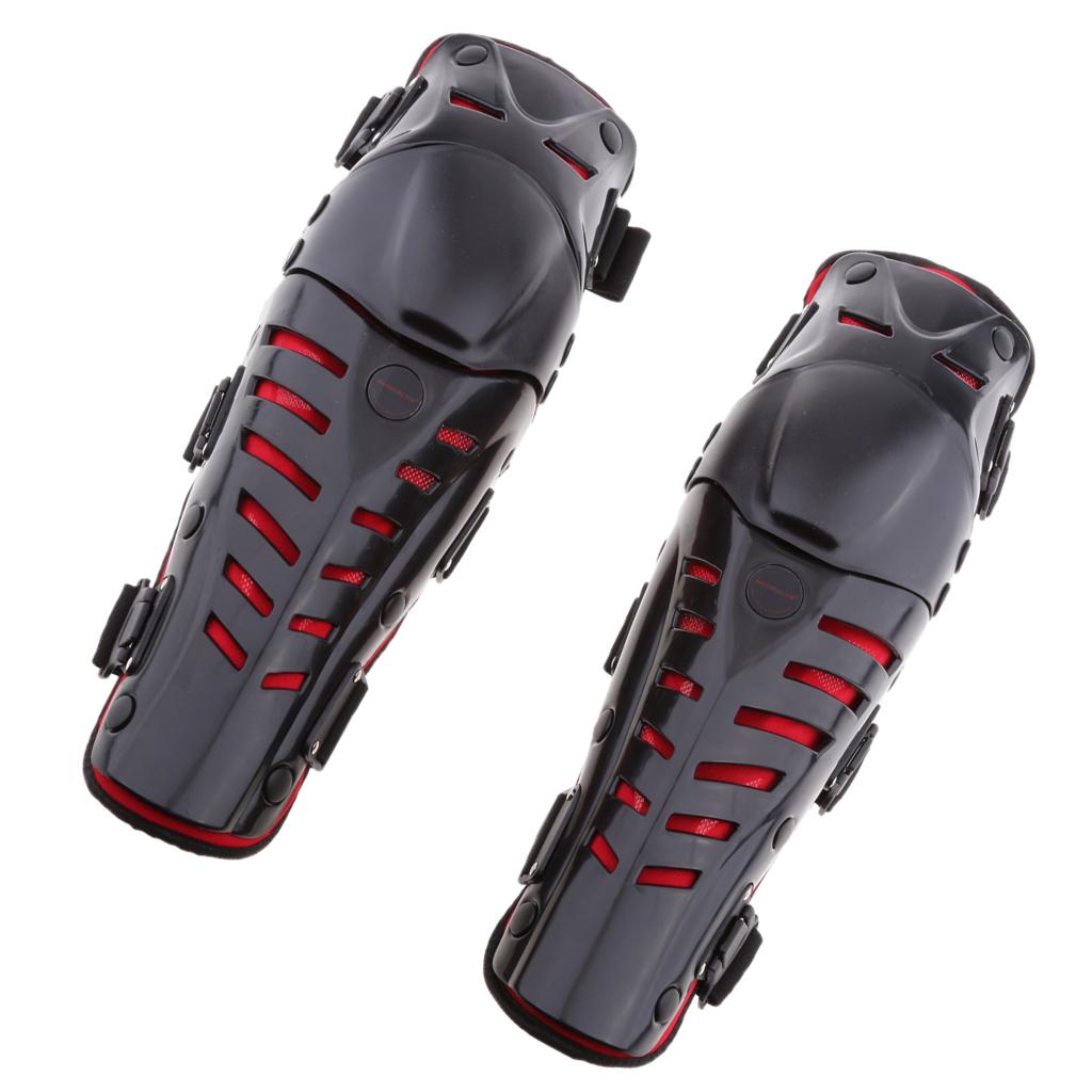 Motorcycle Motocross Racing Knee Shin Guards Pads Protector Gear Red