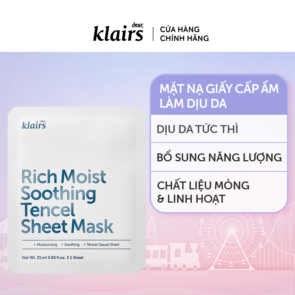 Mặt nạ giấy Dear Klairs Rich Moist Soothing Tencel Sheet Mask 25 ml