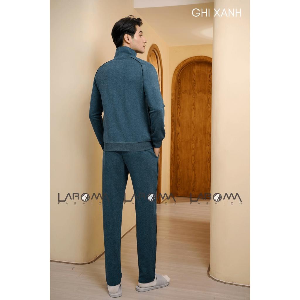 Bộ Quần Áo Nỉ Thu Đông Khóa Kéo Laroma Cho Nam | Sọc Đơn - Giữ Ấm - Vải Thơm - Kháng Khuẩn