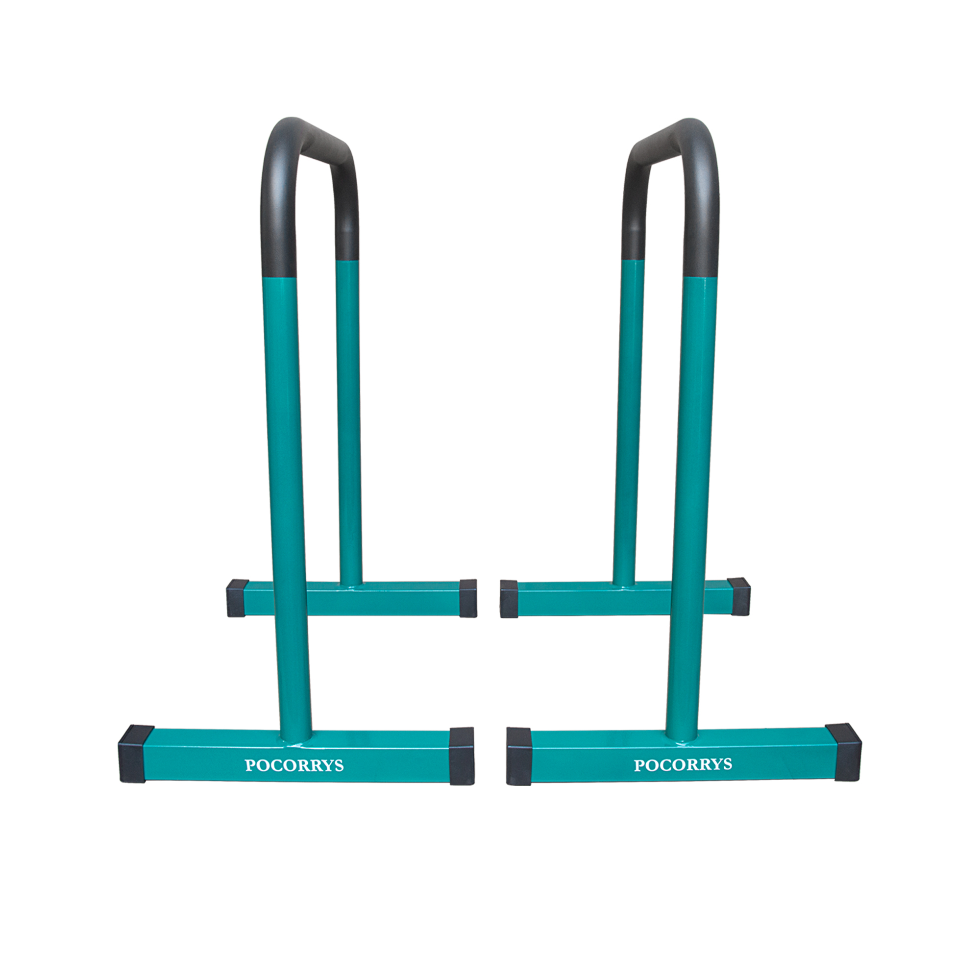 Xà kép Parallettes Dip Bars cao 83cm, Pocorrys PADS-11, Màu đen chân xanh ngọc