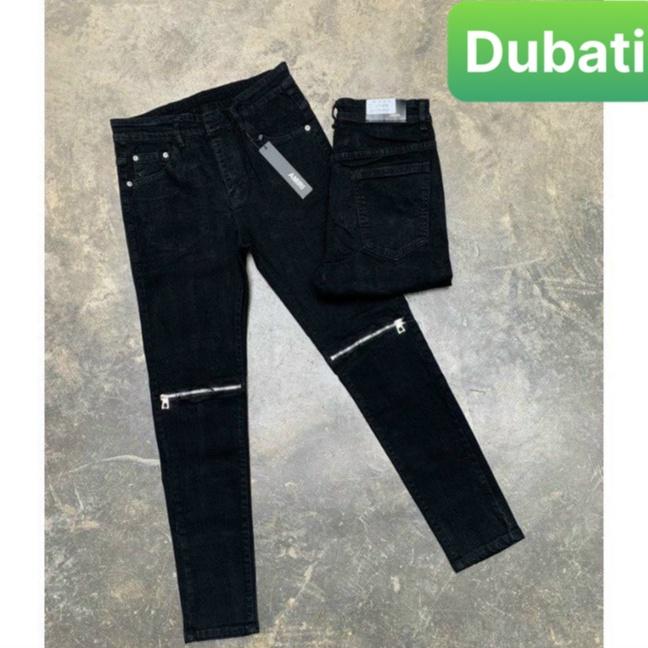 QUẦN JEAN NAM CHẤT BÒ ĐEN KHÓA KIỂU GỐI NHẬT BẢN PHONG CÁCH CAO CẤP DB-01 - DUBATI FASHION