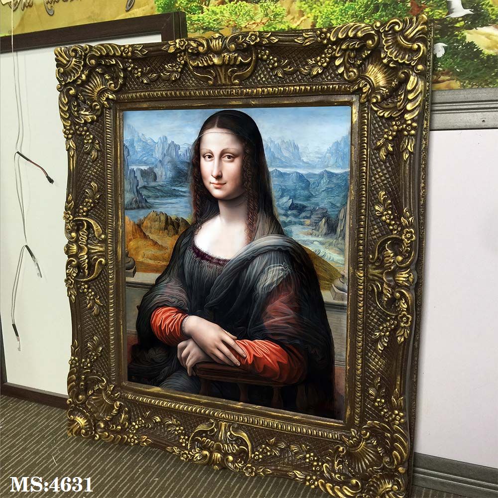 Tranh treo tường châu âu trang trí phòng khách, phòng ngủ. Bức tranh MONA LISA - Nàng Mona Lisa MS 4631