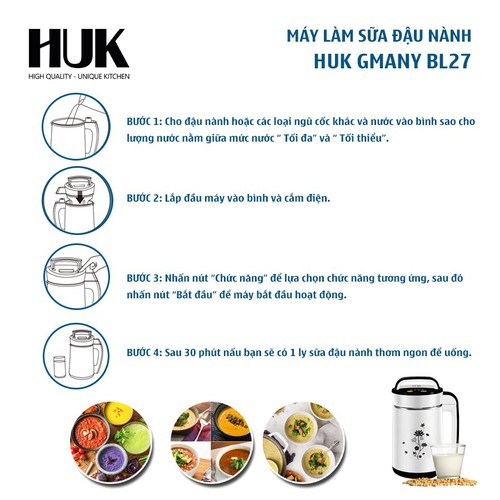 Máy Làm Sữa Đậu Nành Huk Gmany BL27- Hàng Chính Hãng