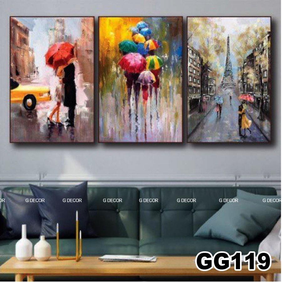 Tranh treo tường canvas 3 bức phong cách hiện đại Bắc Âu 30, tranh decor trang trí phòng khách, phòng ngủ, phòng ăn, spa