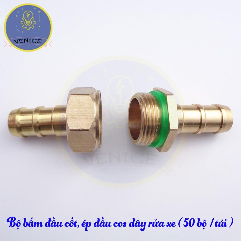 Bộ ép đầu dây máy rửa xe - Đuôi chuột phi 8mm - Cỡ ren 13 mm