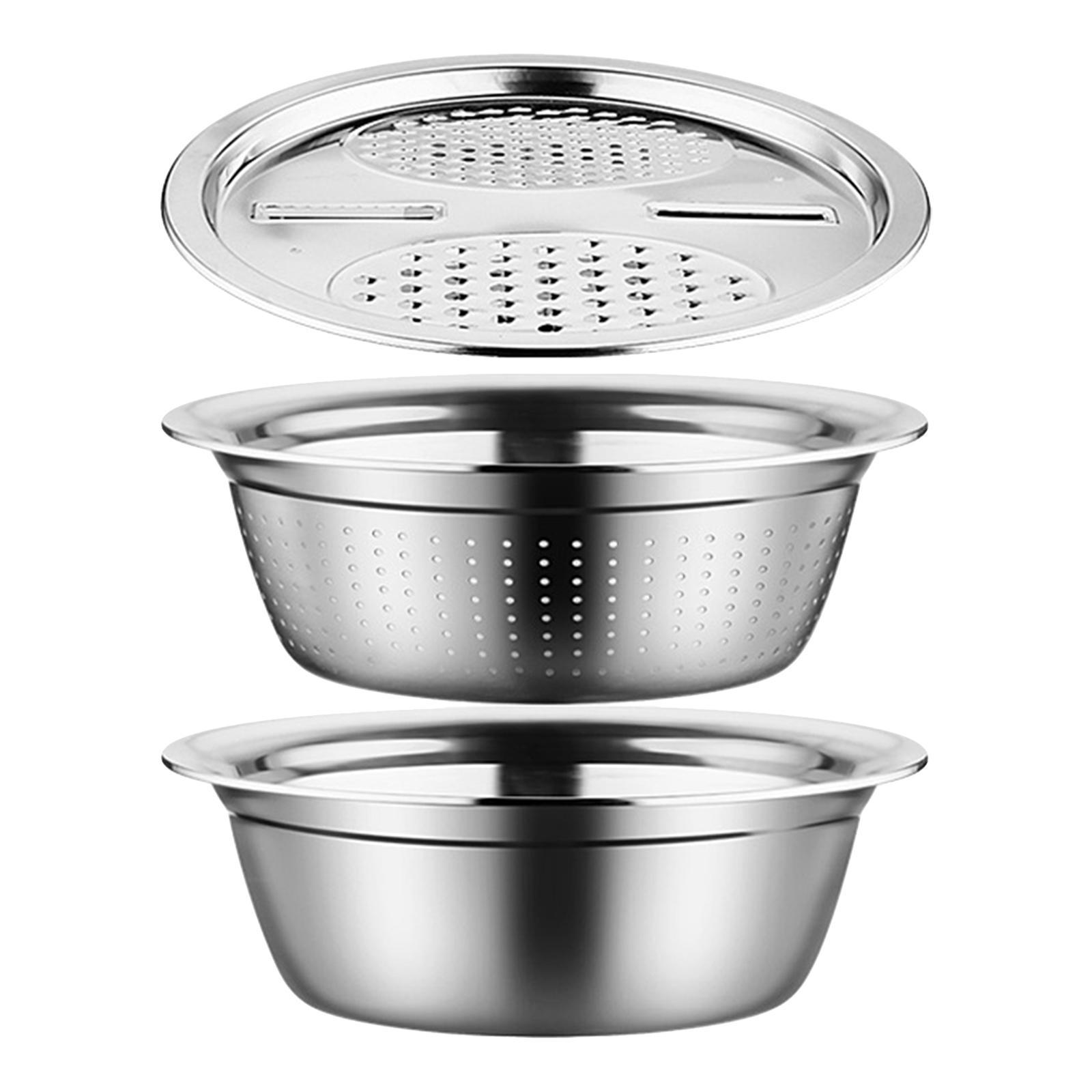 Stainless Steel Basin Portable Ginger Grater Basket Drain Basket Household