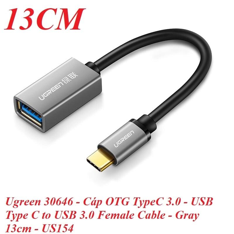 Ugreen UG30646US203TK 13CM Dây USB Type-C hỗ trợ OTG - HÀNG CHÍNH HÃNG