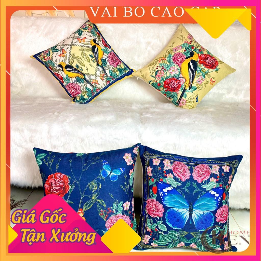 Gối Tựa Lưng | Gối Tựa Sofa, Gối Vuông Trang Trí In Hoạt Tiết Hoa Lá Hiện Đại Kích Thước 45x45cm