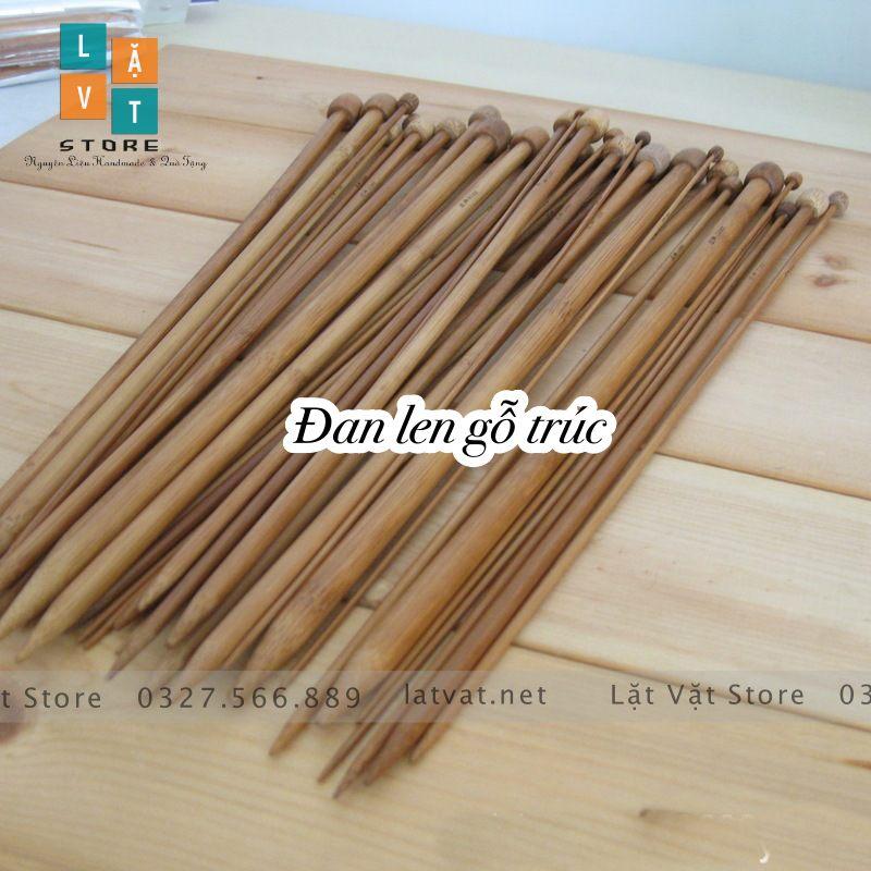 Bán lẻ cặp đan len bằng gỗ tre, gỗ trúc tự nhiên để đan len, làm đồ HandMade