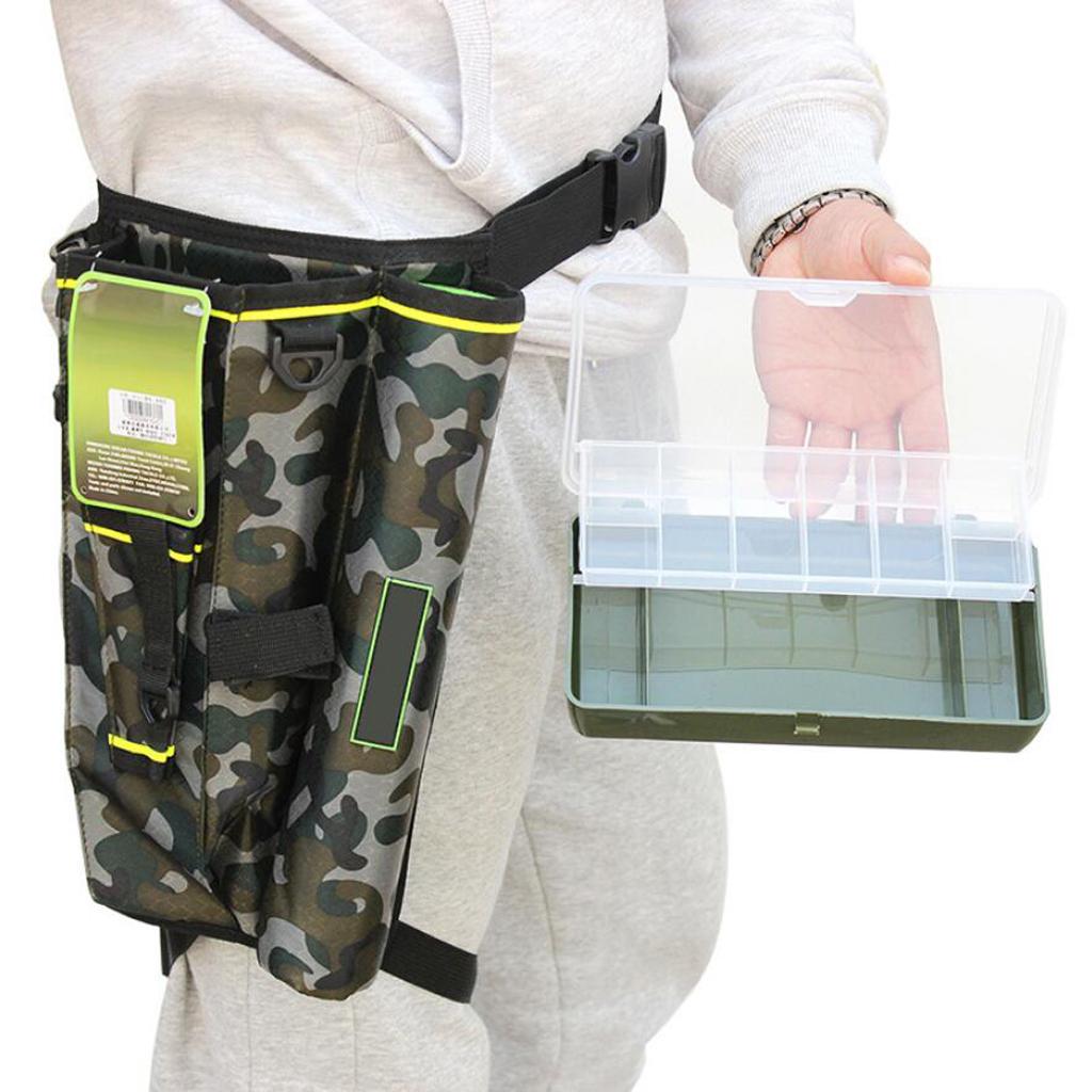 Outdoor Fishing Rod Tools Storage Case Waist Leg Bag With Fishing Tackle Box