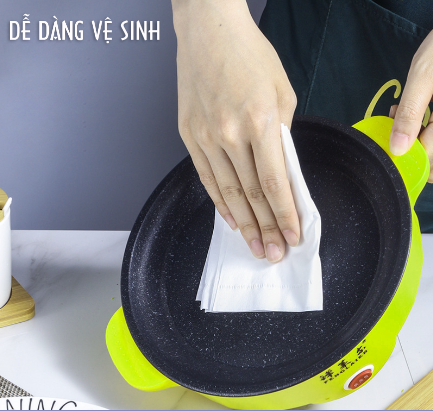 Chảo nướng điện mini đa năng 26cm - Bếp nướng điện chống dính - Nướng thịt BBQ Hàn Quốc