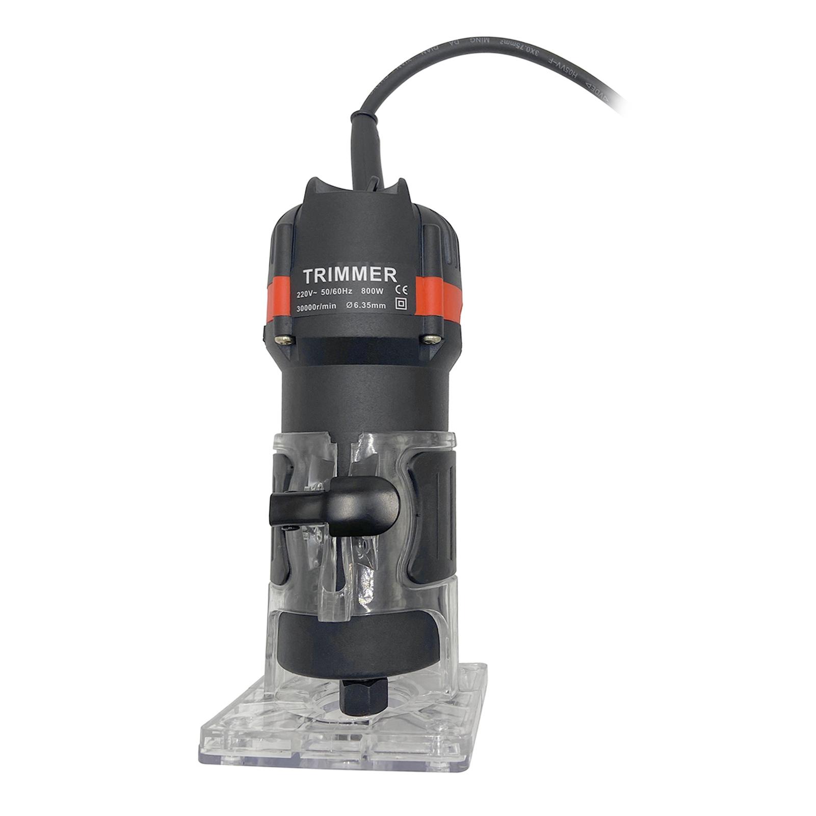 Máy xén gỗ chạy điện đa năng 800W 30000r/min Bộ định tuyến gỗ Tông đơ ép gỗ Máy tạo rãnh cắt tỉa chuyên nghiệp cho thợ mộc Thợ mộc với 15 chiếc dao phay 110V