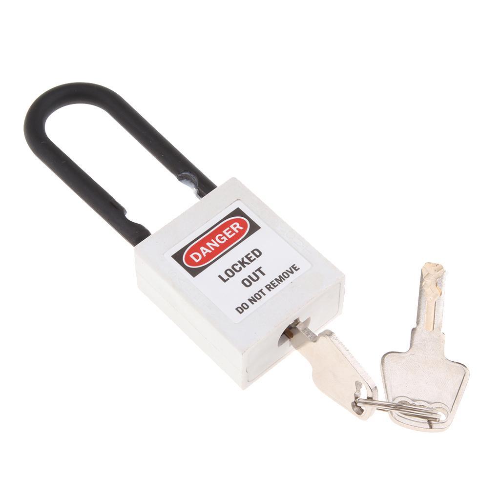 2xSafety Security Lockout Padlock Keyed Different PVC Stainless Steel -White