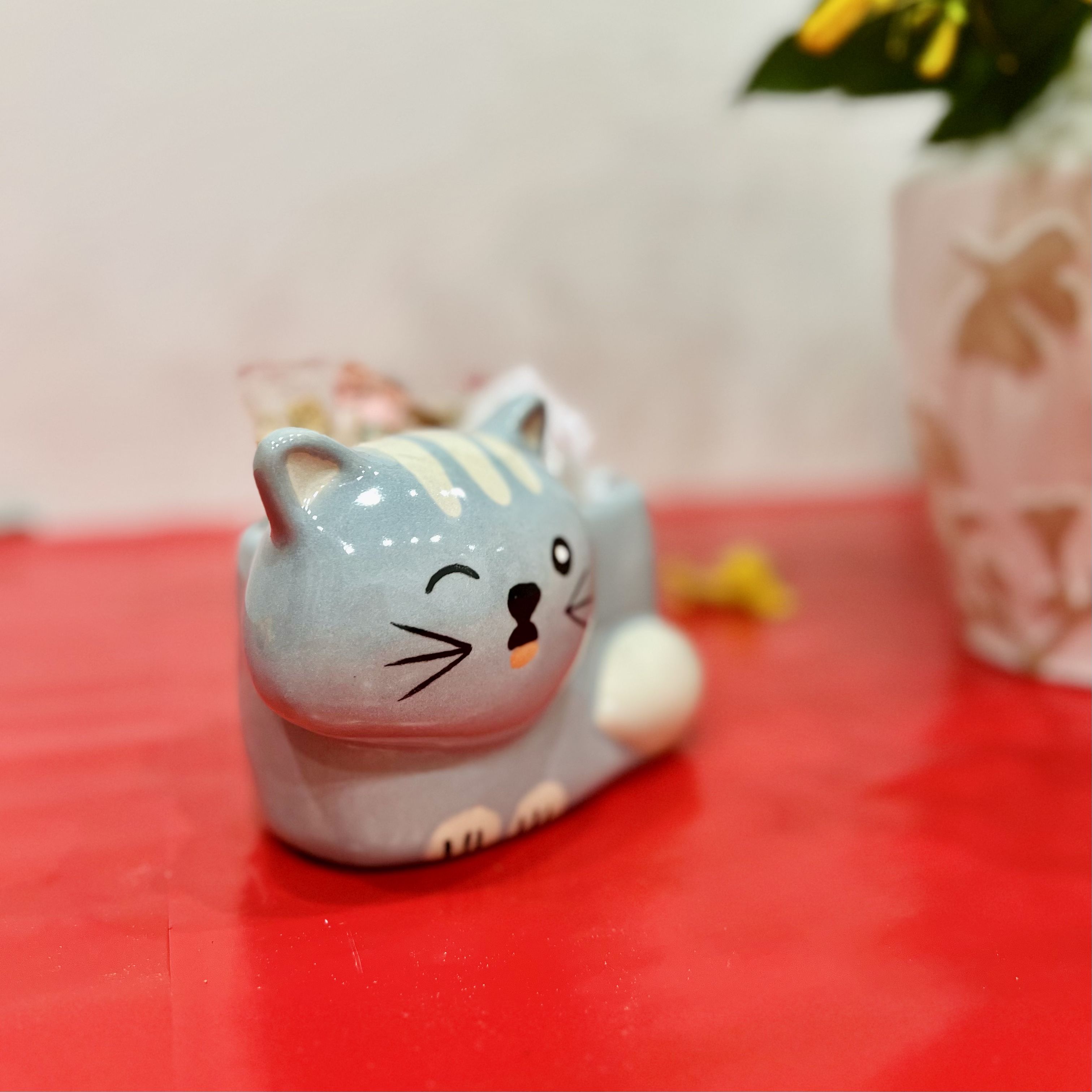 Chậu hoa gốm sứ trồng sen đá mini URSPACE trang trí phòng khách phong cách thiên nhiên