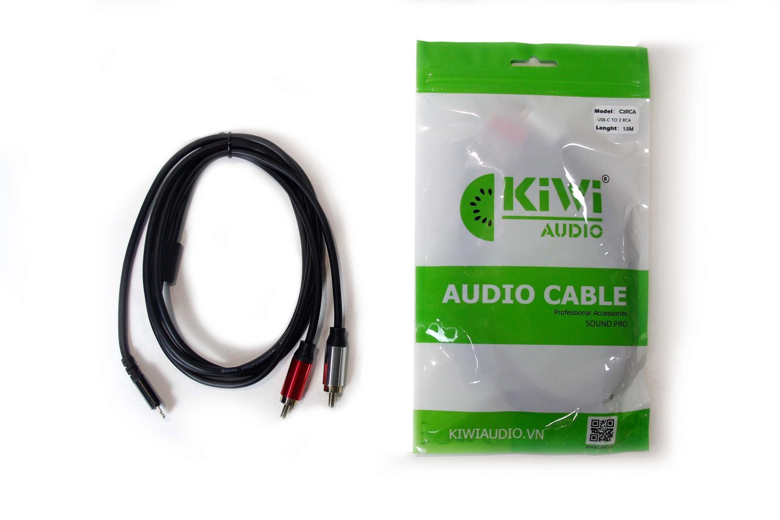 Cáp type C sang AV 1.5m - Dây âm thanh từ điện thoại sang amply (cable type C to RCA) - Hàng chính hãng