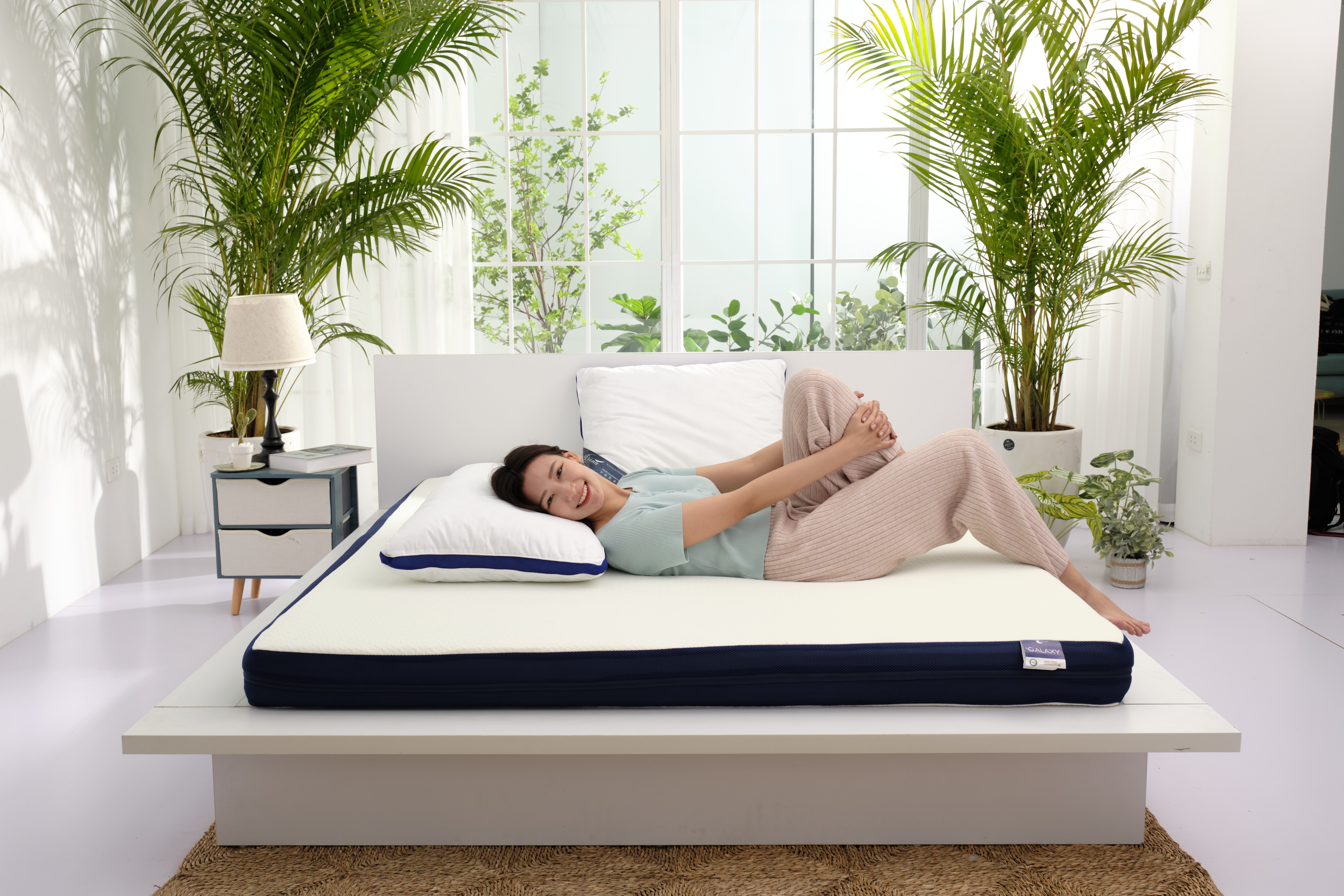 Nệm Foam cao cấp Goodnight Galaxy Greentea êm ái, mềm mại, tinh chất trà xanh kháng khuẩn khử mùi