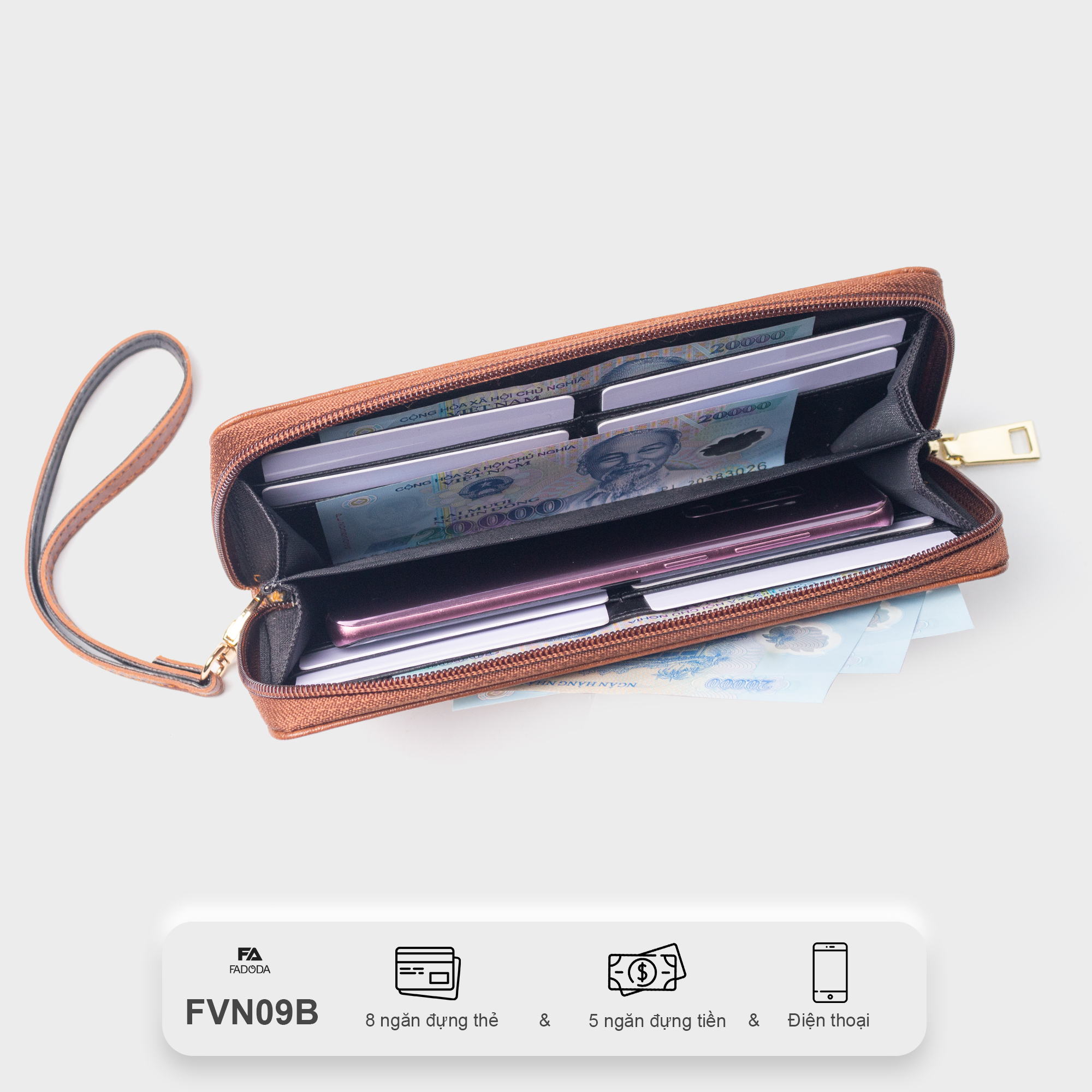 Ví cầm tay nữ thời trang FA DO DA FVN09 nhiều màu
