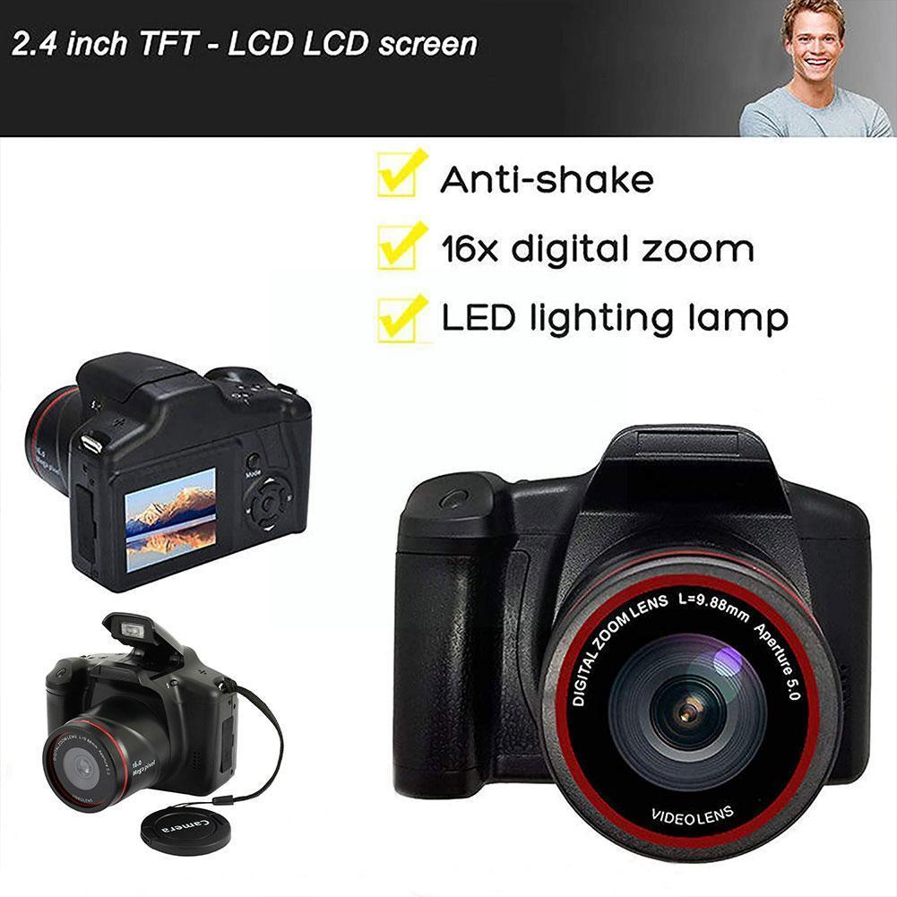 Máy ảnh kỹ thuật số mới SLR SLR di động chống lắc vlogging TFT 2.4in camera 1080p Video LCD Zoom Camera 16x Camera Ultra HD SCREE R9T5