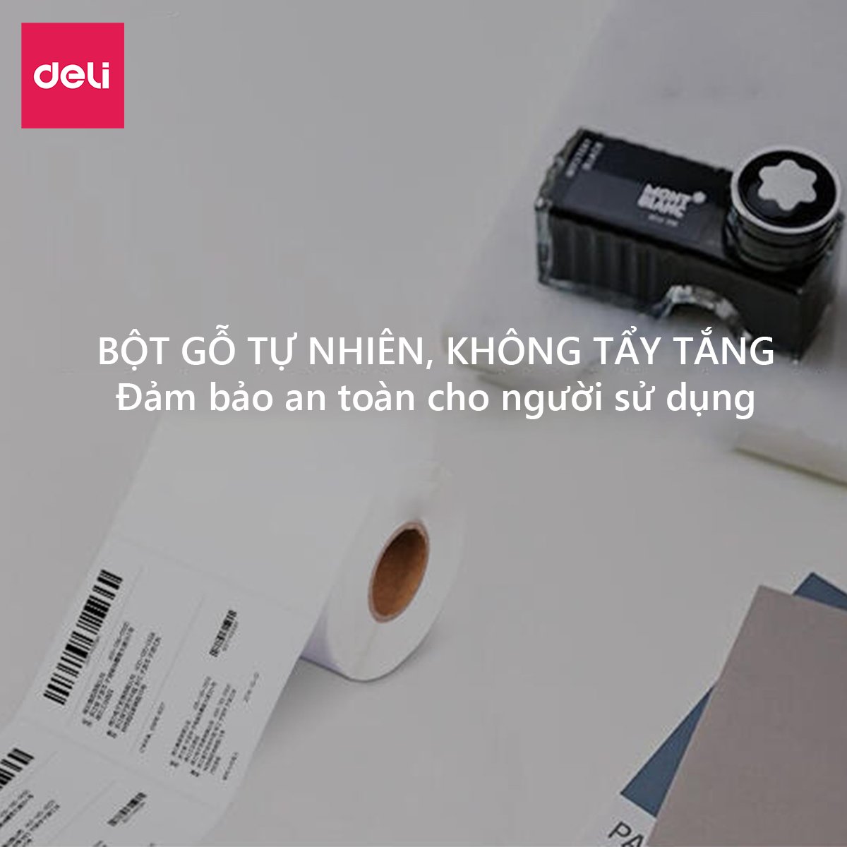 Giấy Decal Nhiệt In Nhãn, Minicode, Đơn Hàng TMĐT Deli -  Cuộn 325 Tờ 10x15cm - Dùng Cho Bill, Mã Vạch, Hóa Đơn, Livestream, Kinh Doanh Online - Không Phai Mực - Hàng Chính Hãng - 12308