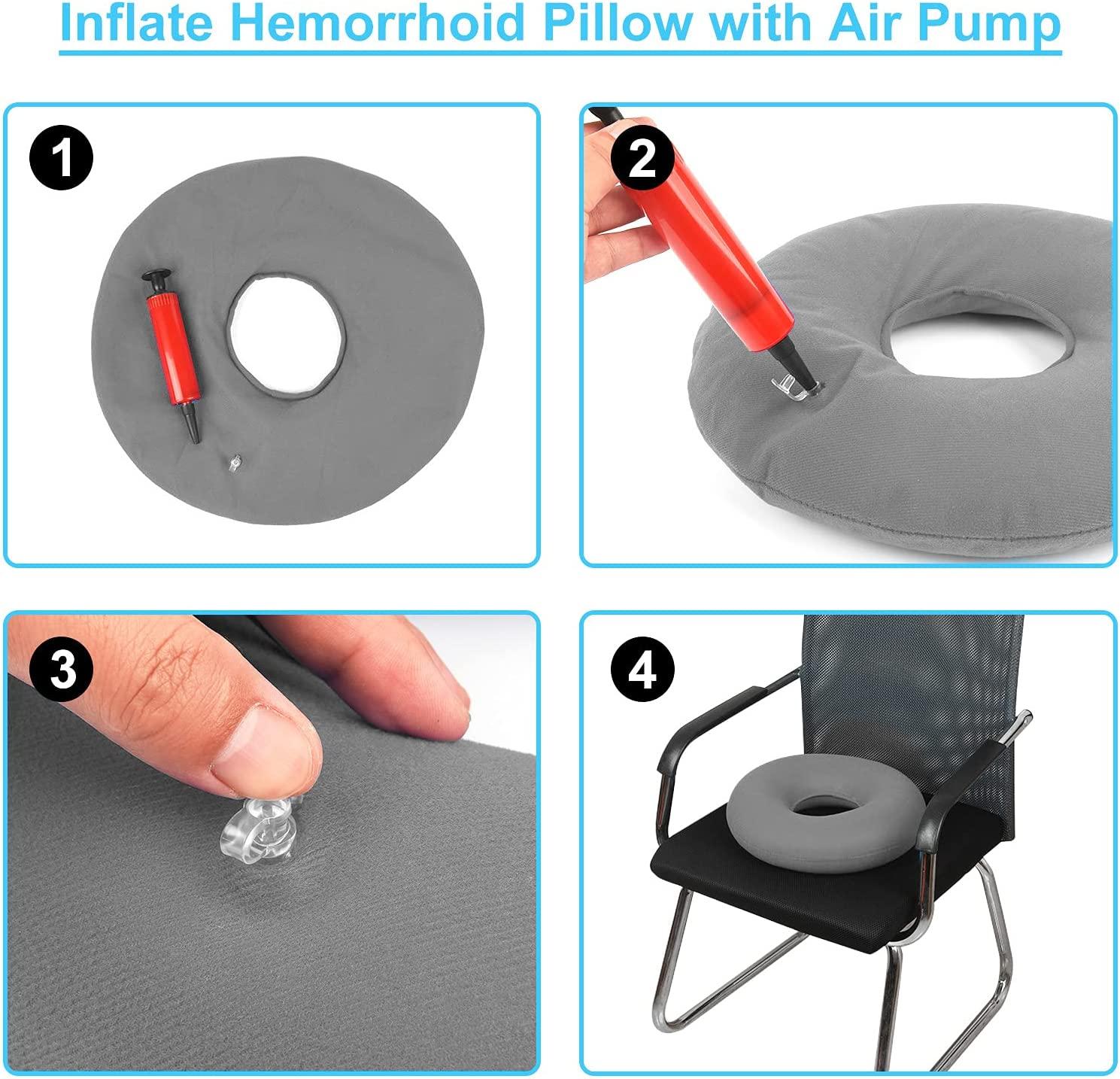 Đệm Trĩ Bơm Hơi Kèm Ghế Chỉnh Hình-Decube Hemorrhoids Vòng Ghế Có Bơm, Donut Kèm Đệm Ghế, 1 Cái