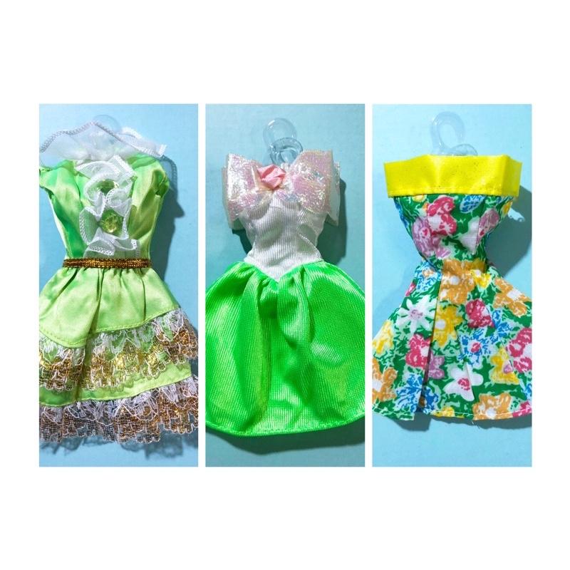 Đầm búp bê 30cm - xanh lá - 1 cái ngẫu nhiẻn