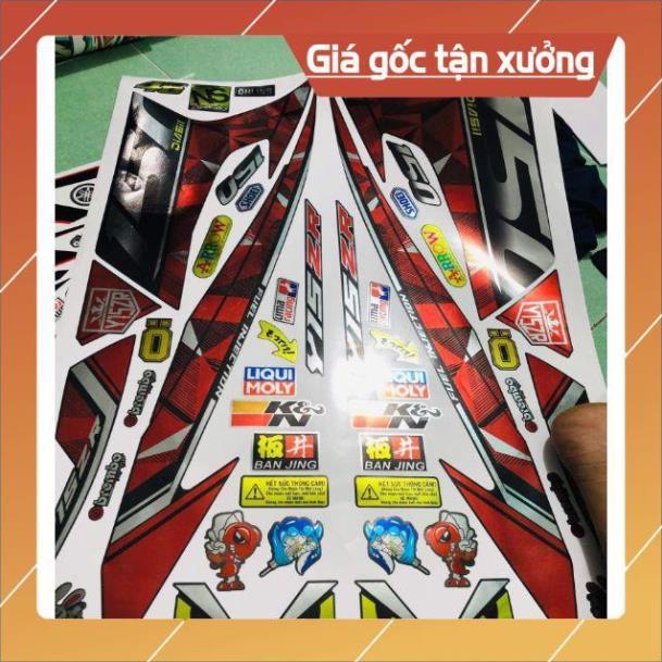 Tem rời exciter 150 2019 đỏ đen chất liệu Crom cao cấp ko bay màu