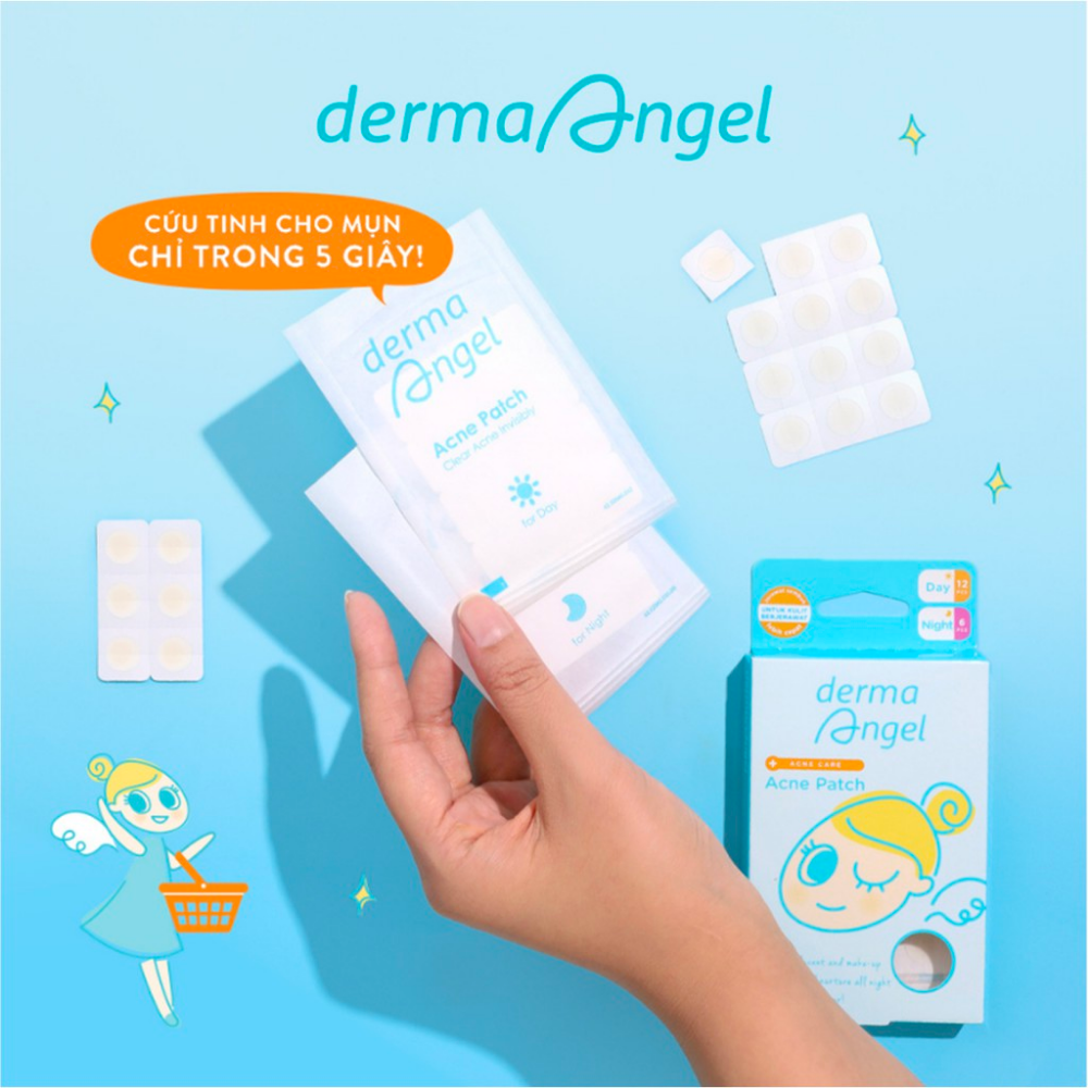 Miếng dán mụn dùng cho ban đêm (12 miếng) DERMA ANGEL