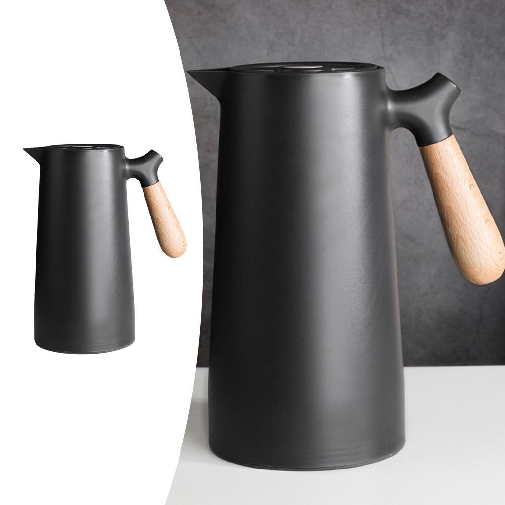 2X Large Capacity Thermal Double Walled Kettle Household Pot Glass 1L Black