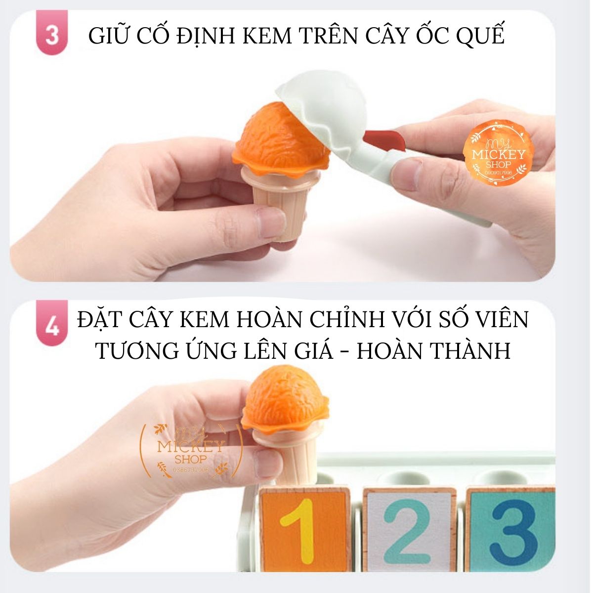 Bộ đồ chơi giáo dục sớm BÁN KEM HỌC TOÁN ICREAM MATH &amp; LOGIC cho bé từ 4 5 6 tuổi