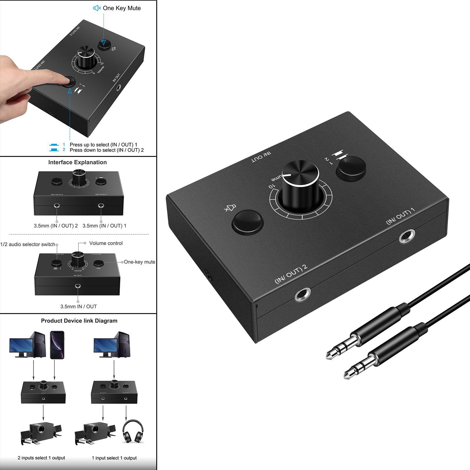3.5mm Stereo Switcher 1 Out Consoles