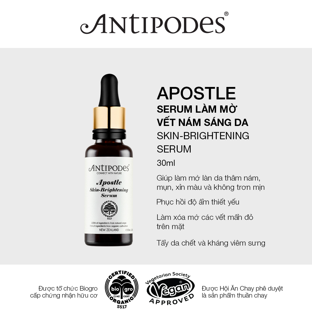 Serum Làm Mờ Vết Nám, Sáng Da Antipodes Apostle Skin-Brightening Serum 30ml