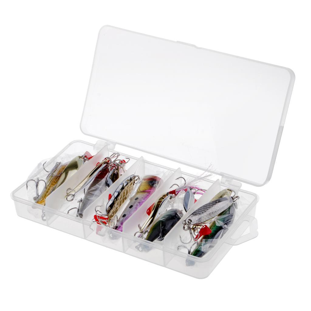 Fishing Lures Kit Mixed Hard Lures Spoon Baits and Accessories