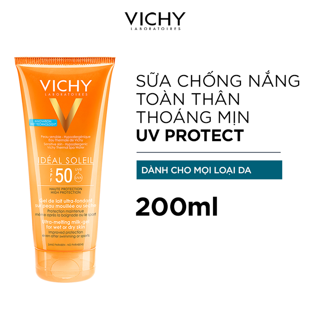 Kem chống nắng toàn thân dạng gel sữa không nhờn rít SPF 50 chống tia UVA và UVB Capital Soleil Melting Milk Gel