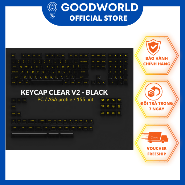 AKKO Keycap set (PC / ASA-Clear profile / 155 nút), Hàng chính hãng.