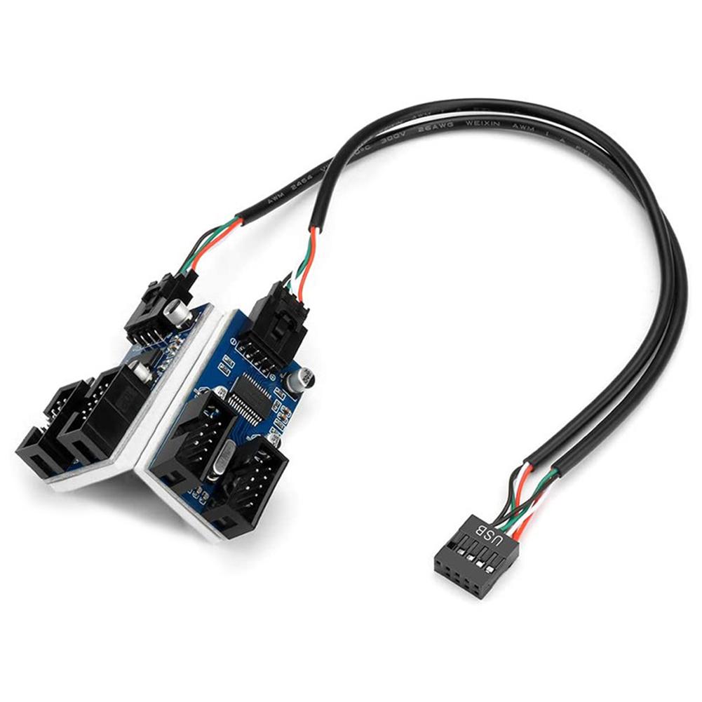 30 Cm USB 9 Pin Giao Diện Đầu Bo Mạch Chủ Mở Rộng Bộ Chia 1 Đến 2/4 Cáp Để Bàn USB2.0 Kết Nối HUB cổng Adapter
