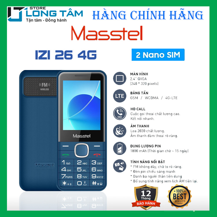 Điện thoại Masstel izi 26 - Hàng chính hãng