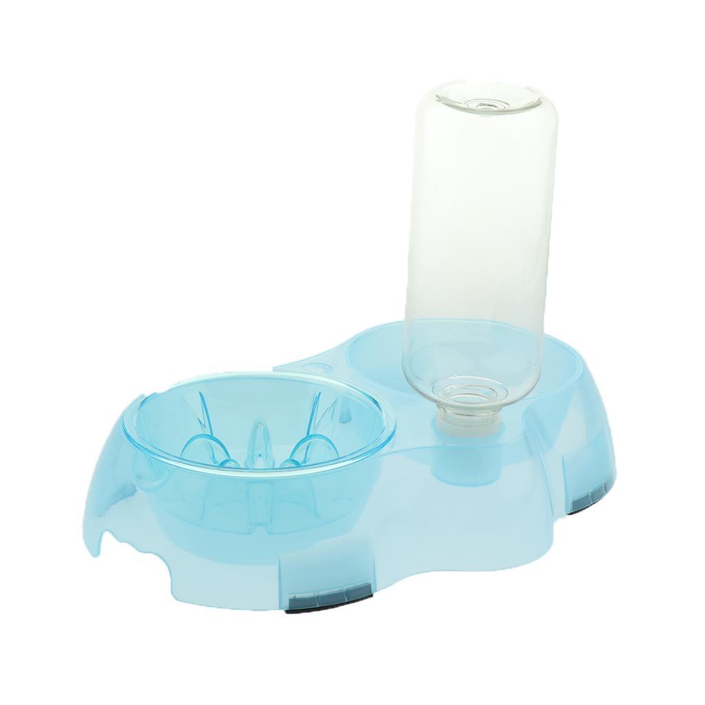Pet Food Water Feeder Pet Automatic Waterer Dog Cat Water Food Bowl Blue S