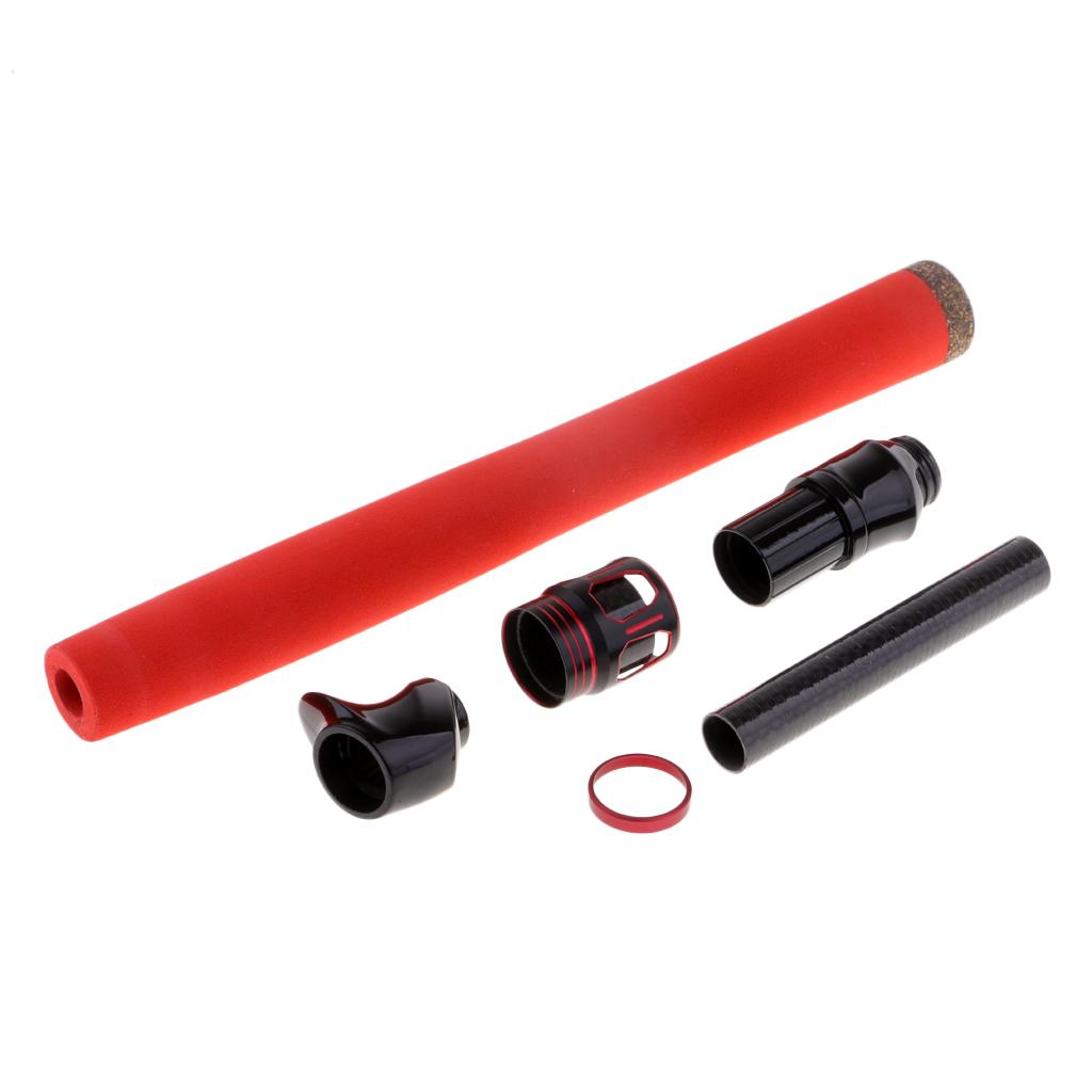 Fishing Rod Handle Grip and Reel Seat EVA Handle Split Grip w/ 2 Carbon Tube