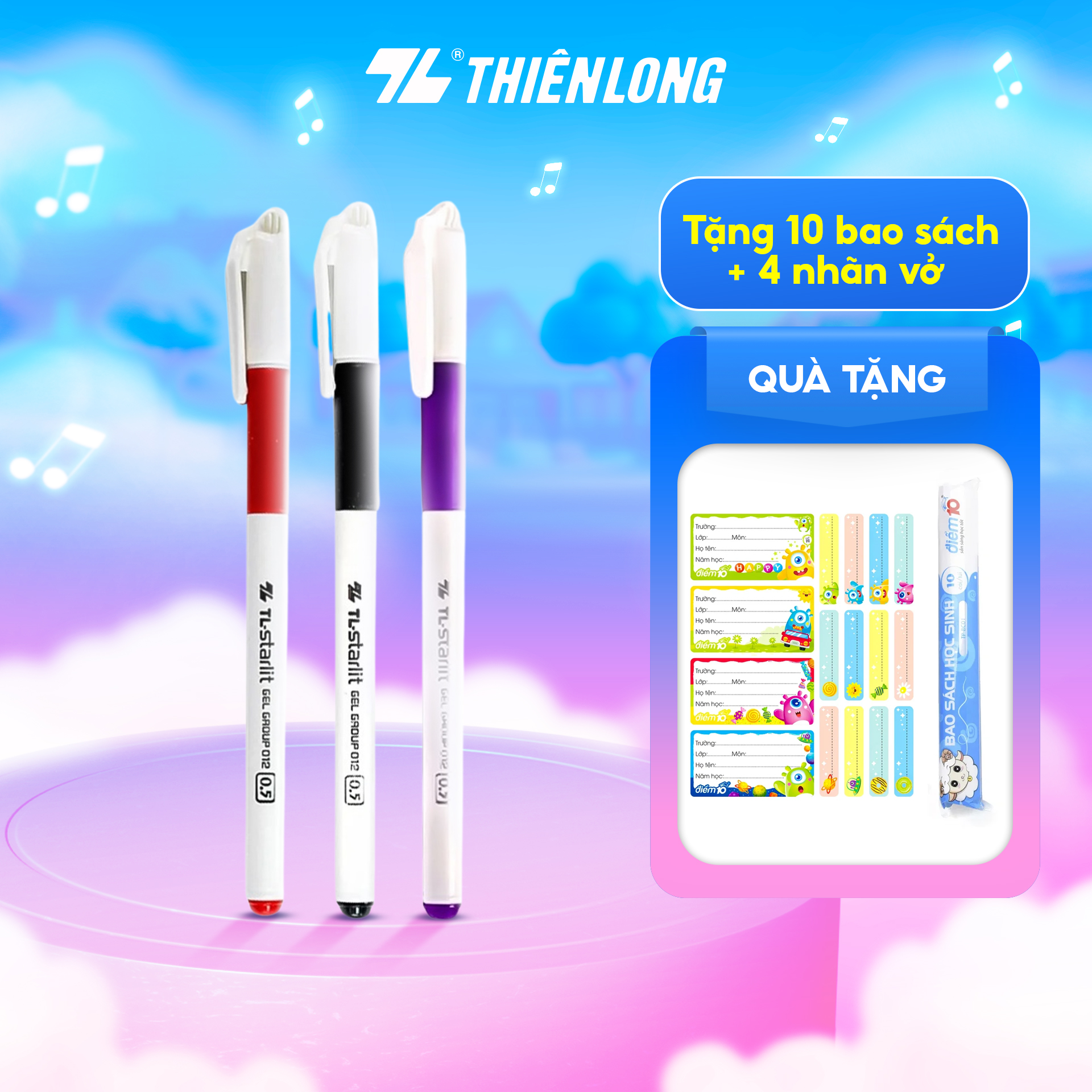 Bộ 10 Bút Gel Thiên Long Gel - 012 - Tim