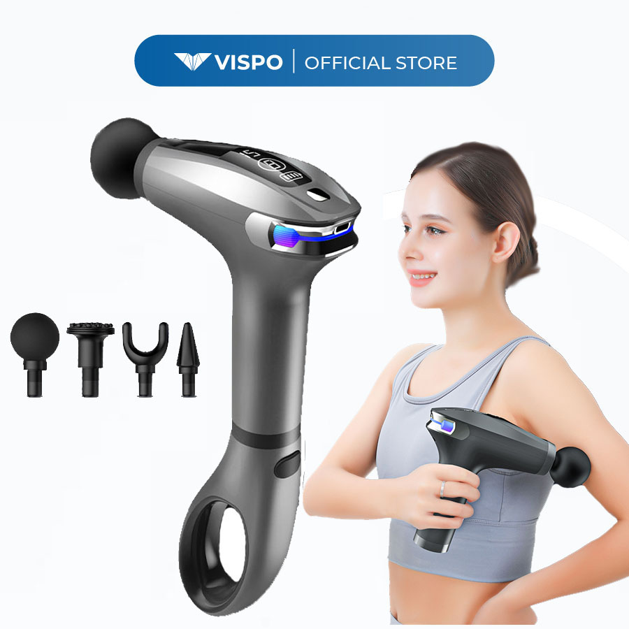 Máy Massage Cầm Tay Vispo VP-S23 - 8 Cấp Độ Massage Với Tay Cầm Cán Dài, Phù Hợp Cho Người Tập Gym, Giãn Cơ Hiệu quả - Máy Massage Toàn Thân